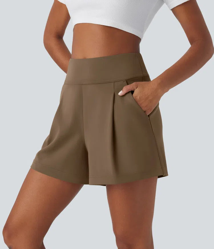 DayStretch High Waisted Work Baggy Shorts 4&