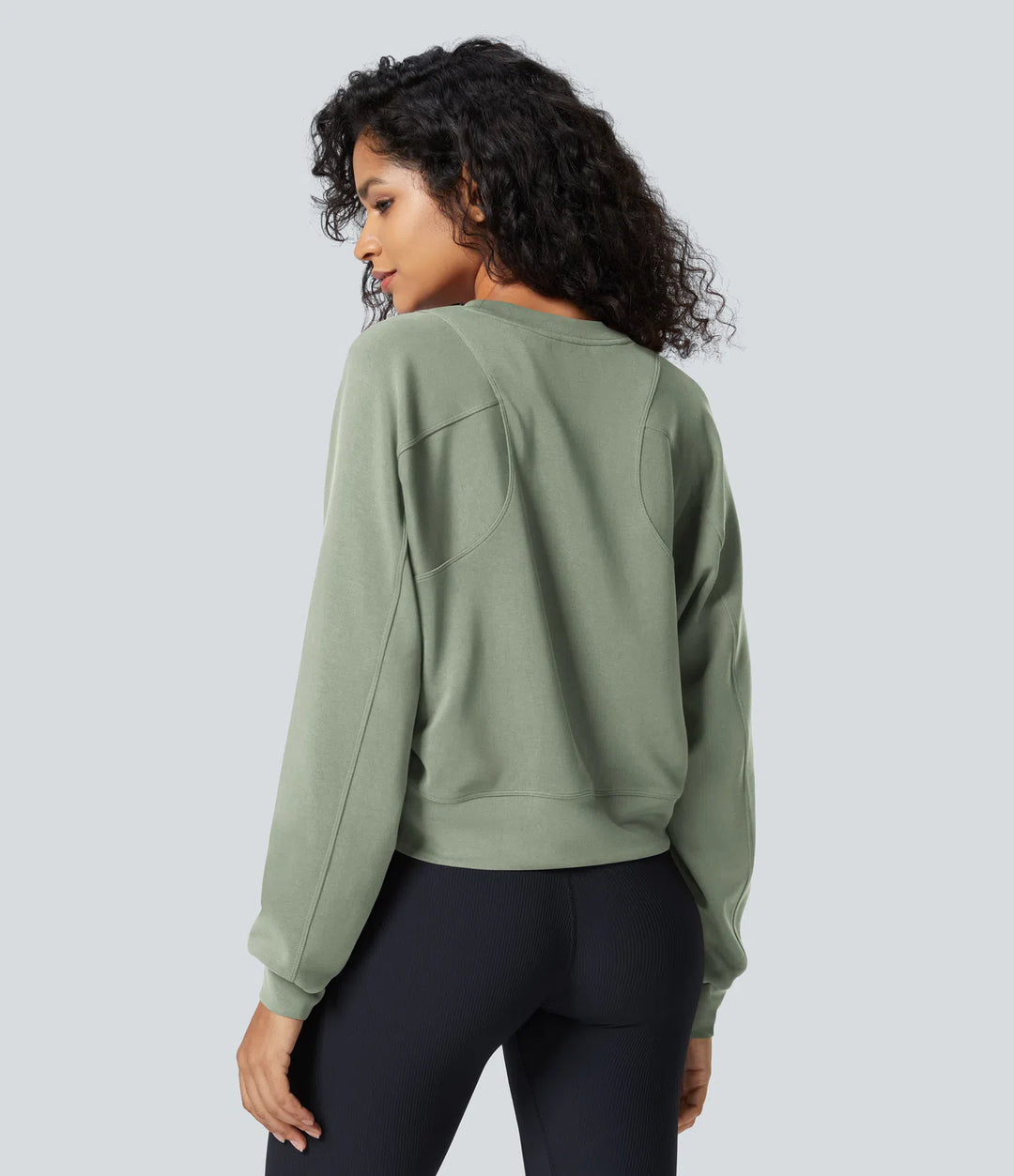 SpacerTek Round Neck Raglan Sleeve Solid Casual Sweatshirt