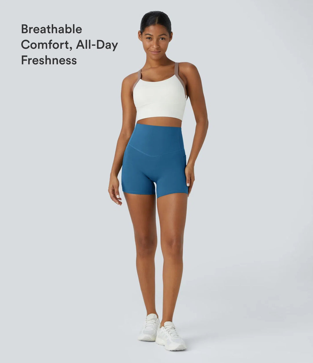 Halara UltraSculpt High Waisted Tummy Control Side Pocket Shaping Training Biker Shorts 5&