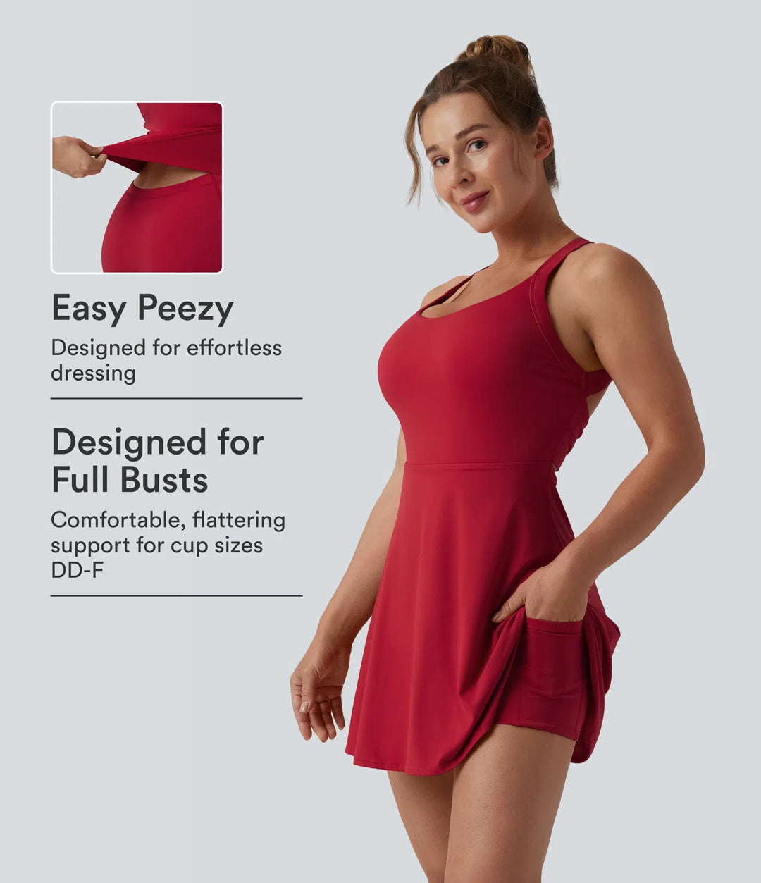 SoftlyZero Airy Backless Twisted InstantCool Dance Active Dress-Easy Peezy Edition DD-F Cups