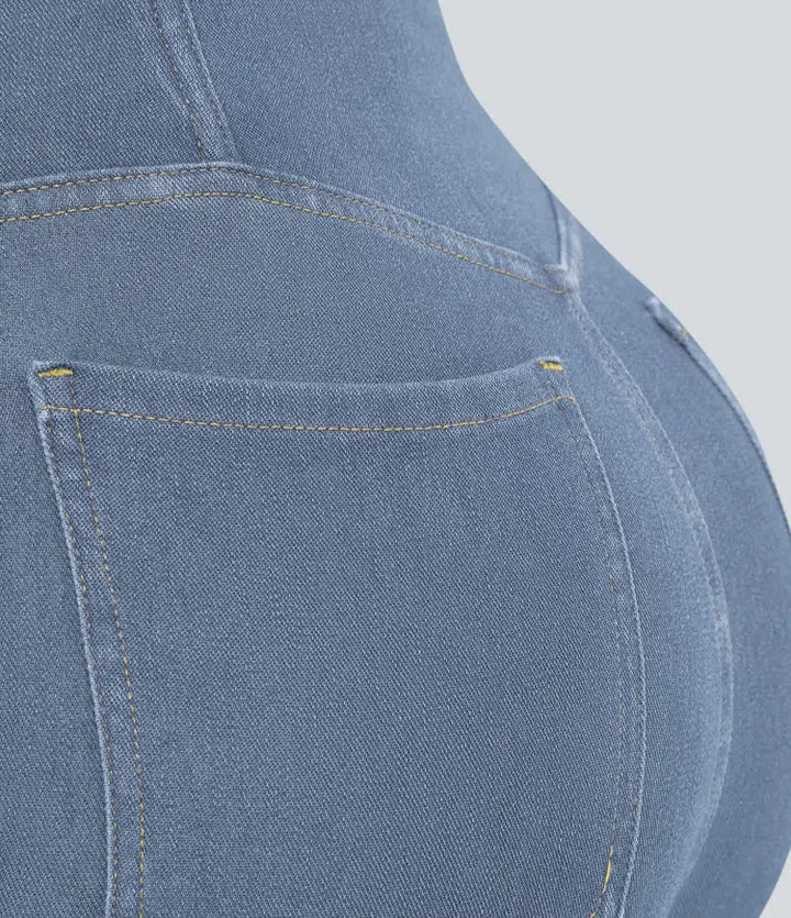 Halara Flex High Waisted Crossover Pocket InstantCool Washed Casual Jeans