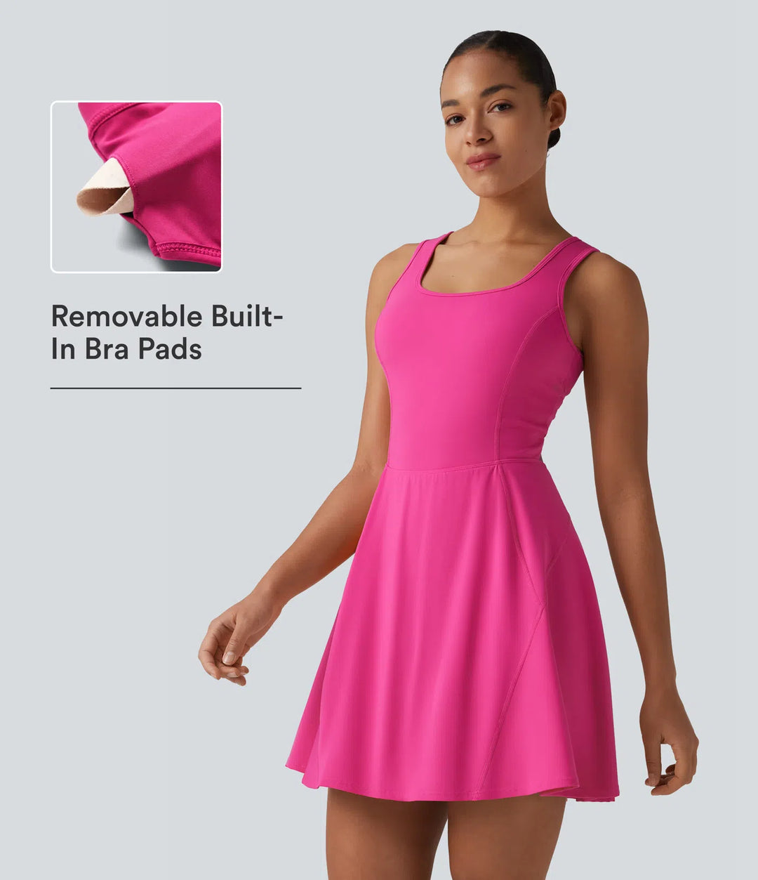 SoftlyZero Airy 2-in-1 Cool Touch Mini Dance Active Dress with Pockets-Easy Peezy Edition-Longer Length
