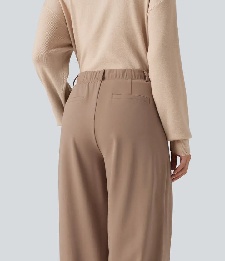 Halara Flex DayStretch Mid Rise Drawstring Wide Leg Work Pants with Pockets