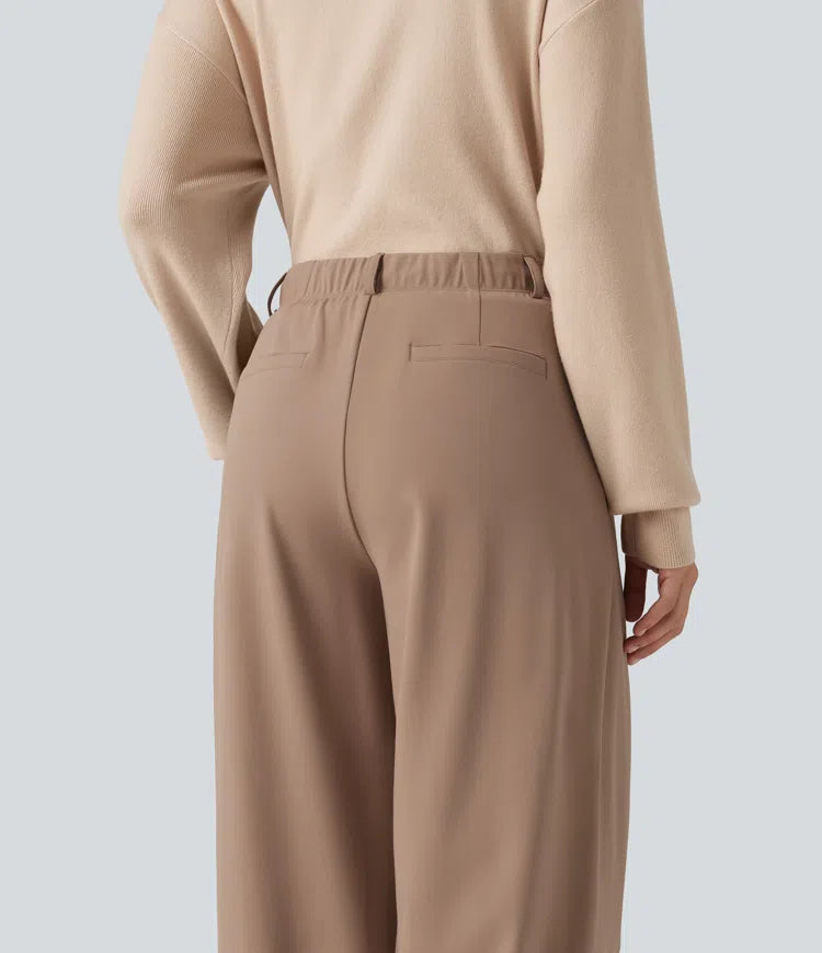 Halara Flex DayStretch Mid Rise Drawstring Wide Leg Work Pants with Pockets