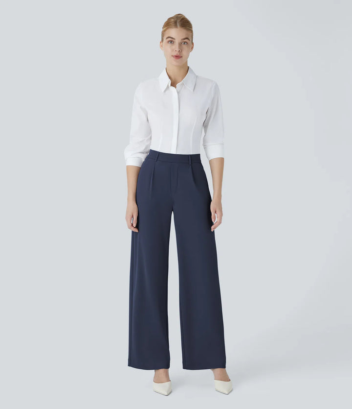 Halara Flex High Waisted Pocket Straight Leg Crepe Work Pants