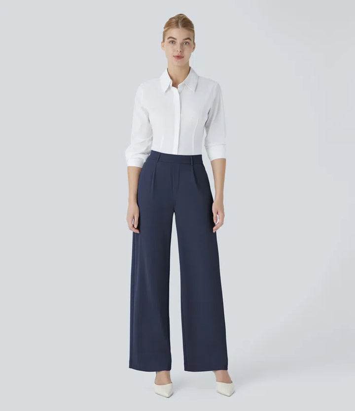 Halara Flex High Waisted Pocket Straight Leg Crepe Work Pants