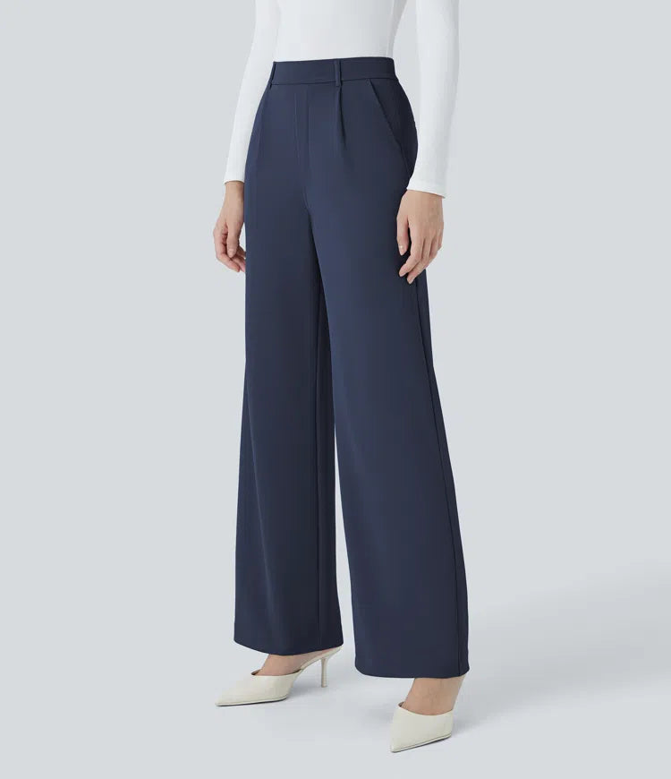 Halara Flex High Waisted Pocket Straight Leg Crepe Work Pants