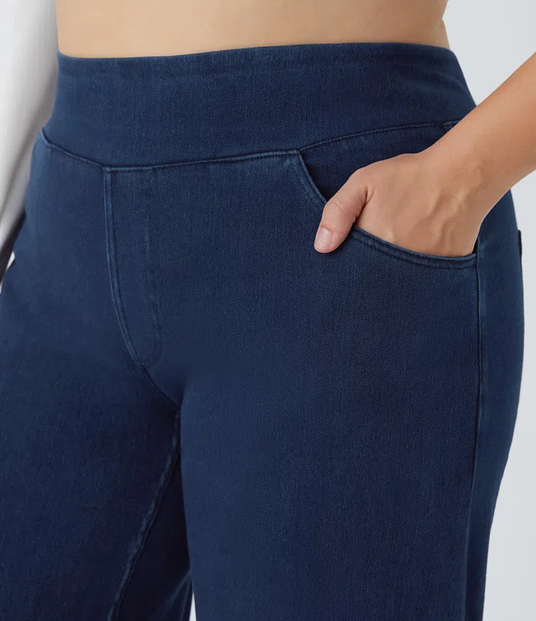 Halara Flex High Waisted Pockets Baggy Wide Leg Loose Casual Plus Size Jeans