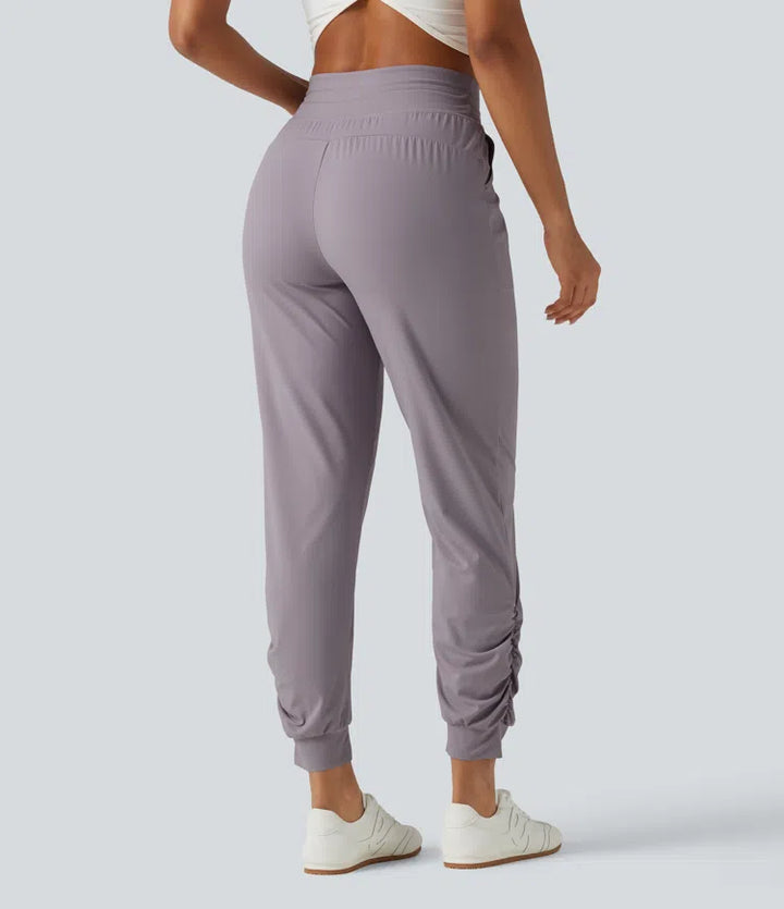 Halara UltraSculpt High Waisted Drawstring Ruched Yoga Joggers with Pockets