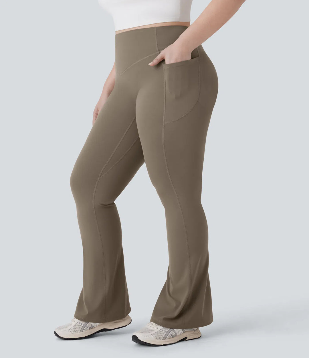 Halara UltraSculpt High Waisted Scrunch Butt Lifting Tummy Control Pocket Shaping Yoga Bootcut Plus Size Leggings