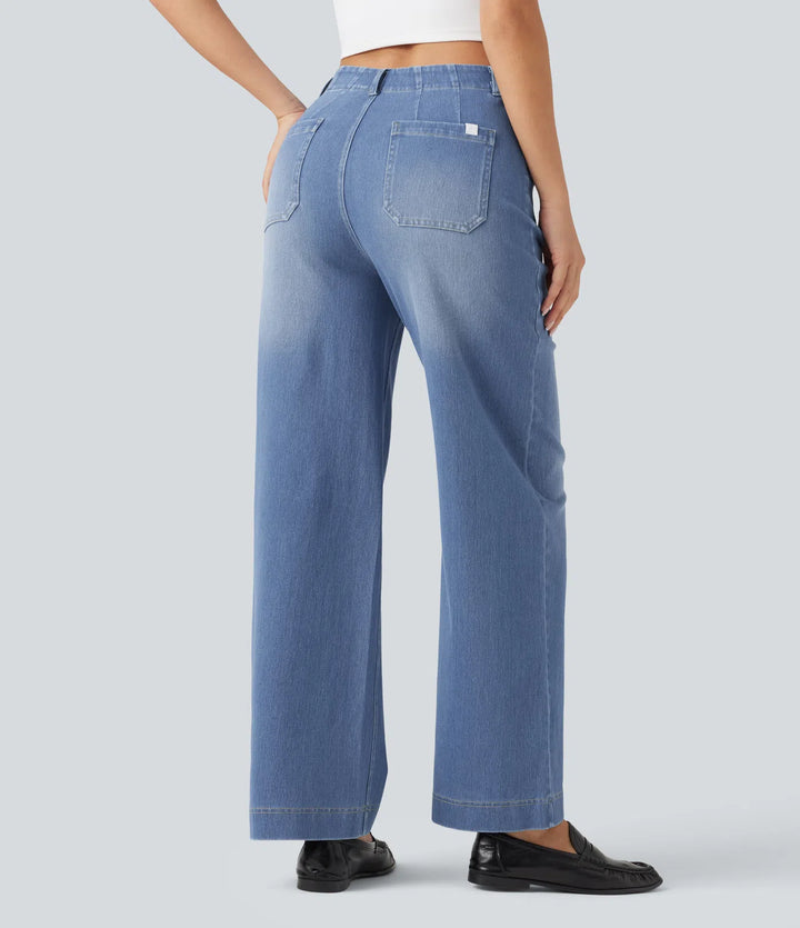 Halara Flex High Waisted Straight Leg Casual Jeans with Pockets