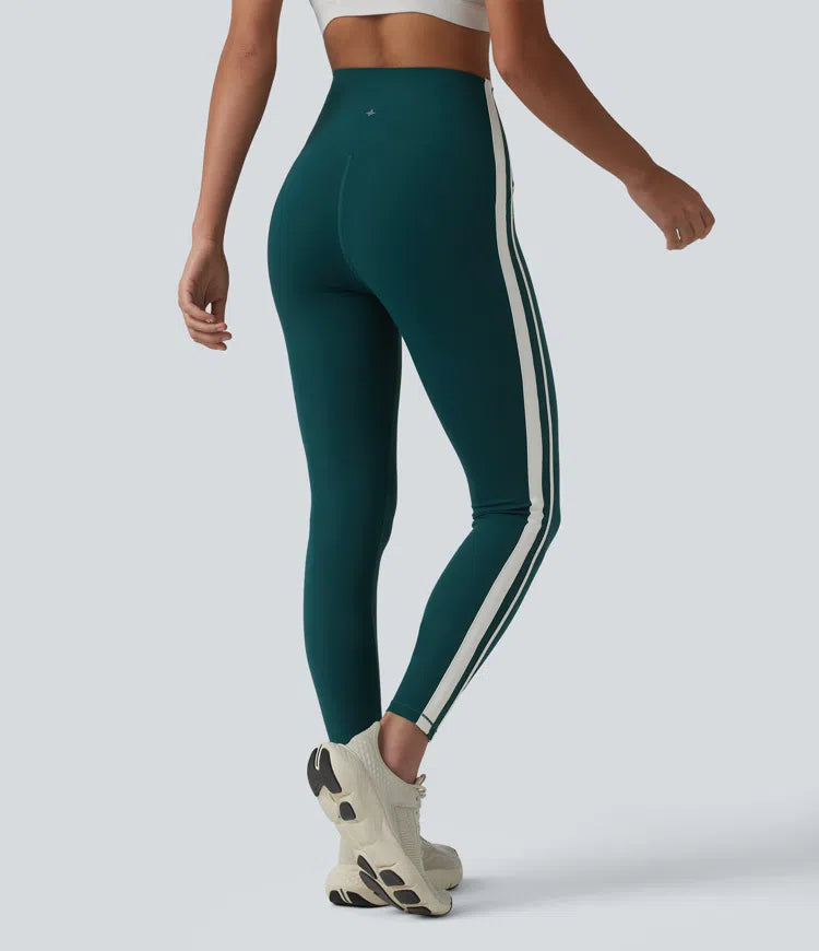 Halara Ultrasculpt High-waisted Tummy Control Side Stripe Yoga 7/8 Leggings