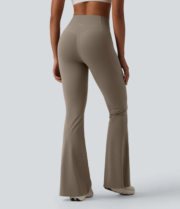 Halara UltraSculpt High Waisted Tummy Control Flare Yoga Leggings with Pockets