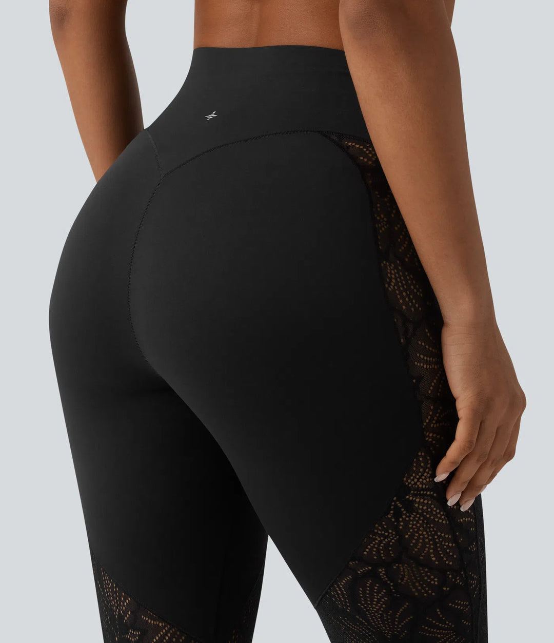 Halara UltraSculpt High Waisted Tummy Control Contrast Lace Yoga 7/8 Leggings with Pocket