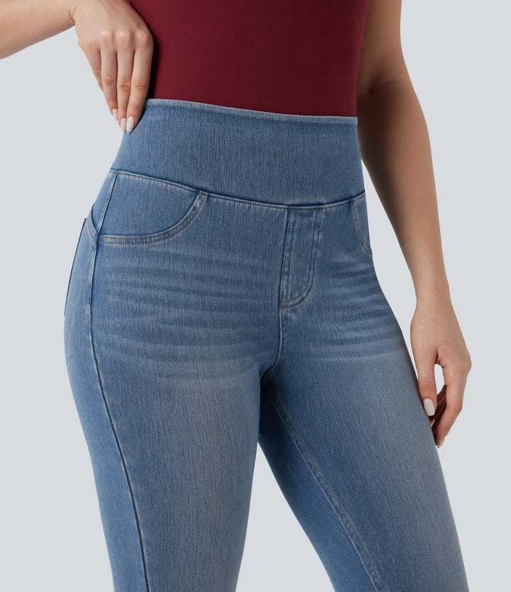 Halara Flex High-waisted Butt-lifting Tummy Control Skinny Denim Casual 7/8 Leggings with Pockets