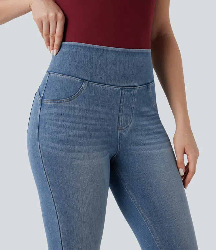 Halara Flex High-waisted Butt-lifting Tummy Control Skinny Denim Casual 7/8 Leggings with Pockets