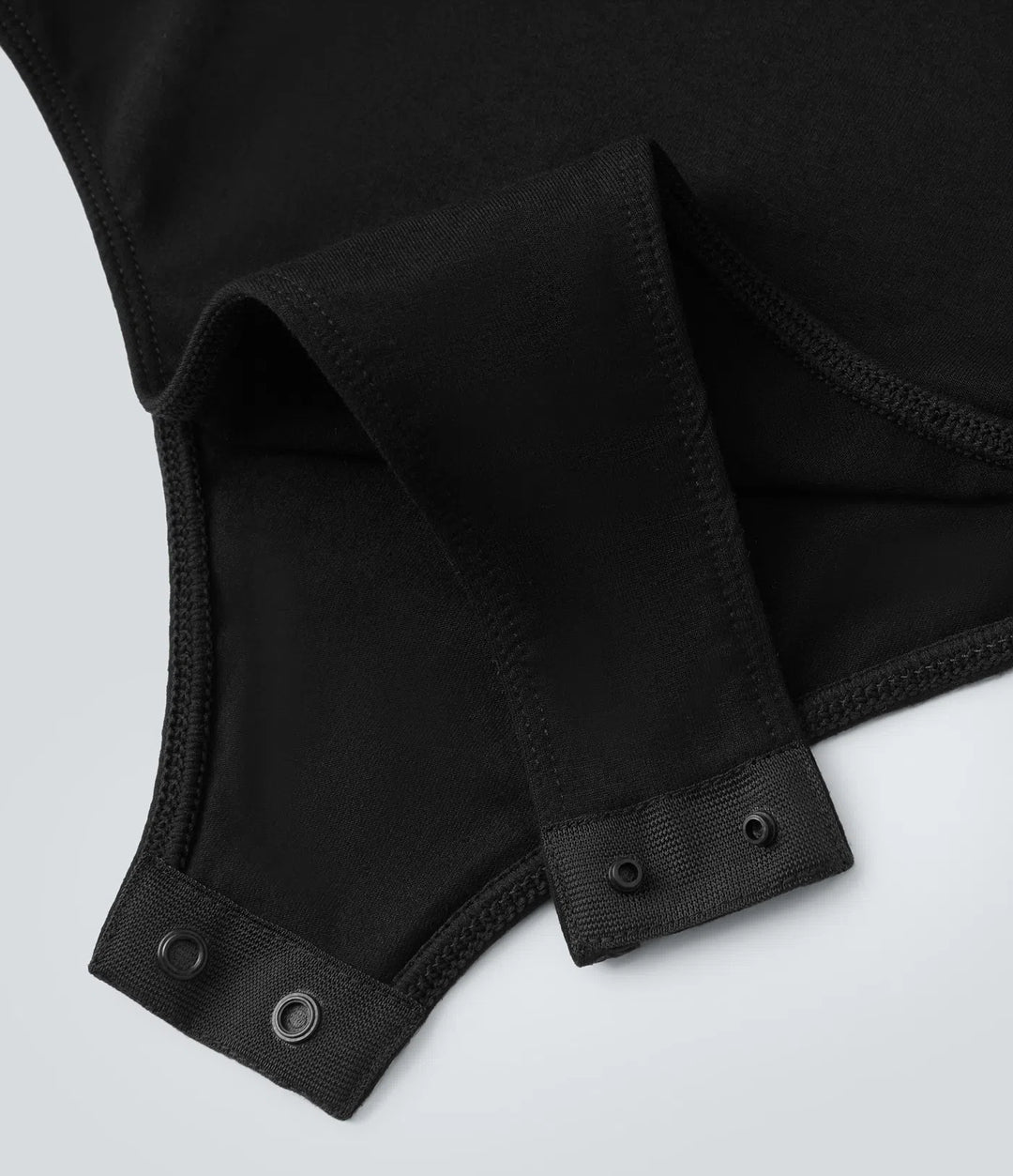 U Neck Long Sleeve Snap Skinny Work Bodysuit