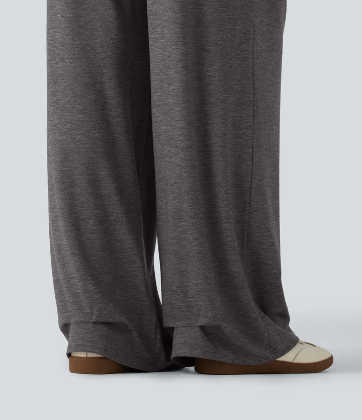 High Waisted Ruched Baggy Yoga Pants with Pockets