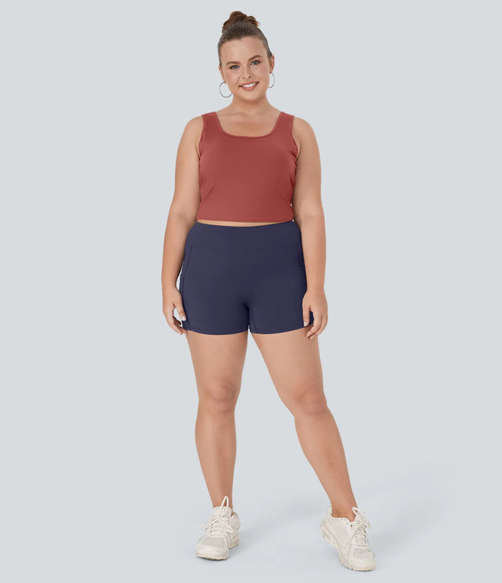 U Neck Crossover Plus Size Barre Ballet Dance Tank Top