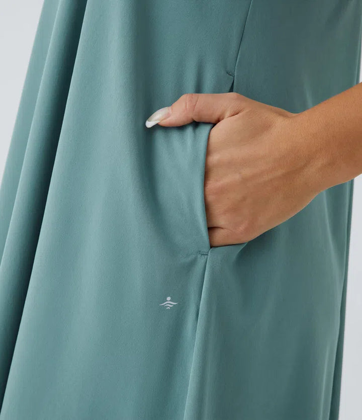 Breezeful RacerPocket High Low Flowy Midi Quick Dry Casual Dress