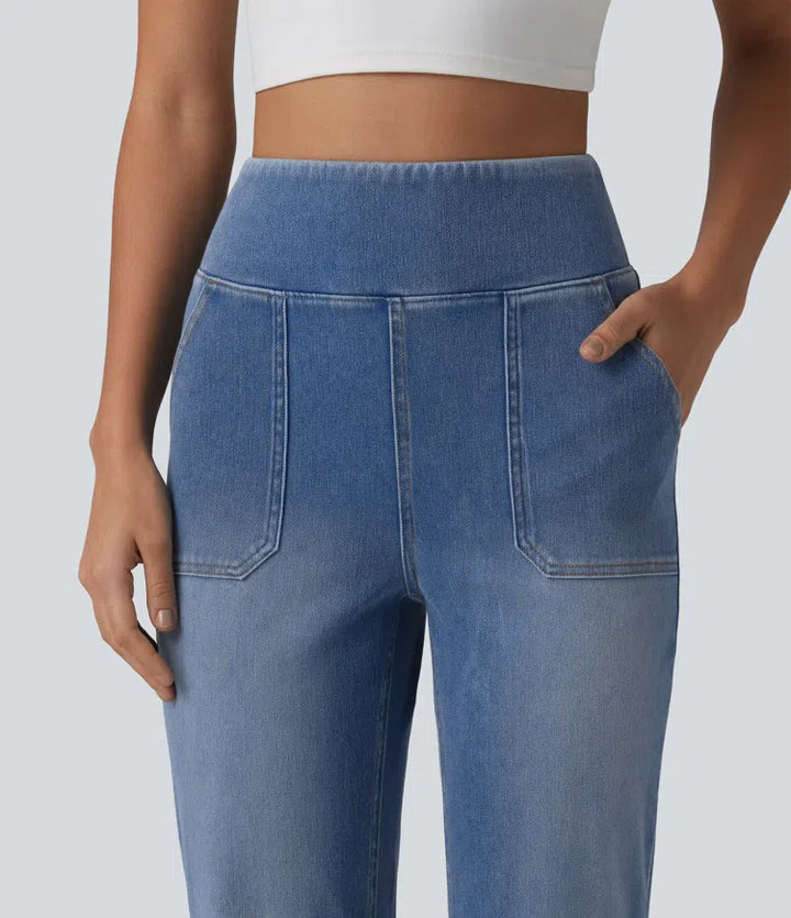 Halara Flex High Waisted Tummy Control Bootcut Casual Jeans with Pockets