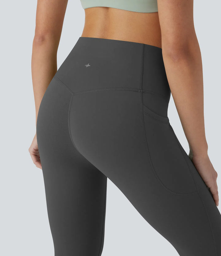 Halara UltraSculpt High Waisted Tummy Control Pedal Pusher Yoga Leggings with Pockets