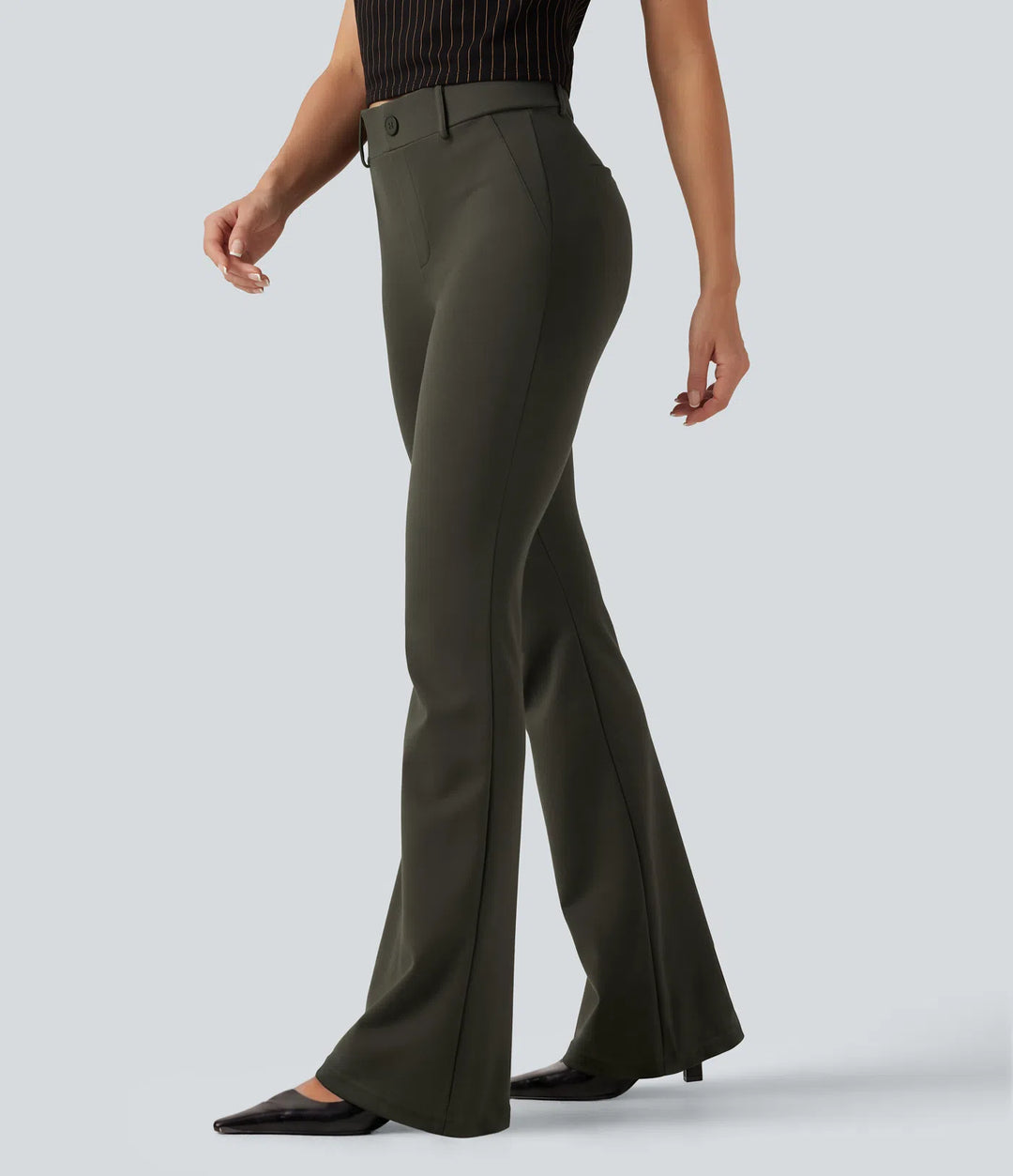 Halara Flex Mid Rise Bootcut Work Pants with Pockets