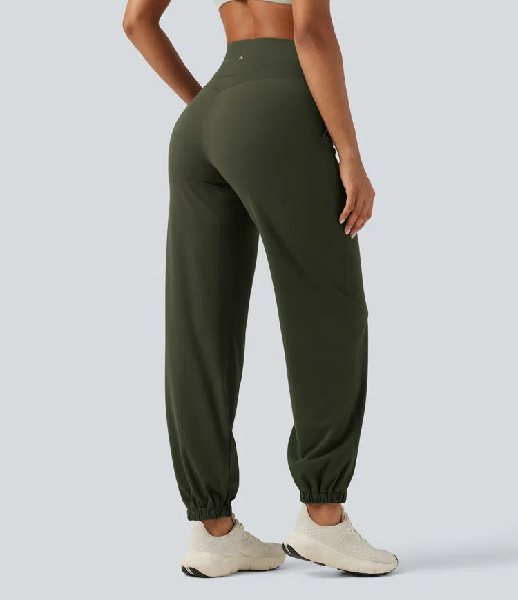 Halara UltraSculpt High Waisted Tummy Control Tapered Yoga Joggers with Pockets