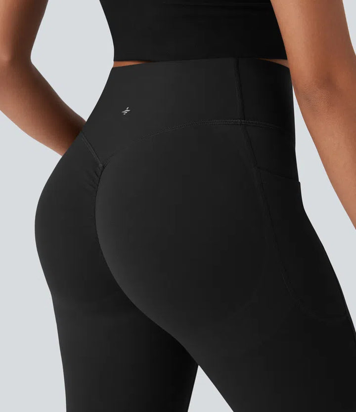 Halara UltraSculpt High Waisted Scrunch Butt Lifting Tummy Control Side Pocket Shaping Workout Biker Shorts 9&