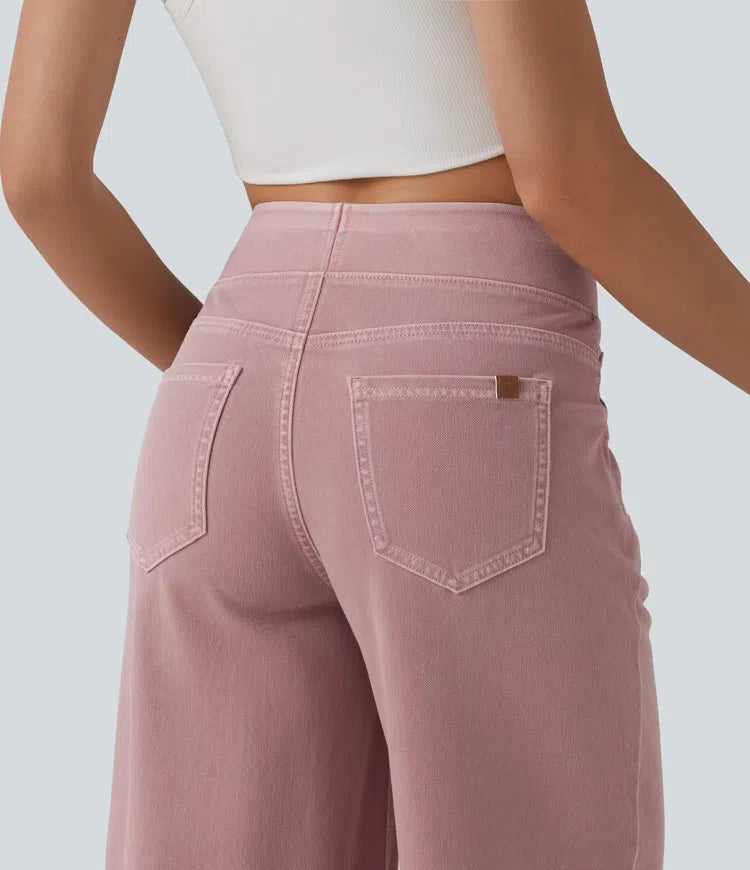 Halara Flex High Waisted Wide Leg Colorful Casual Jeans with Pockets