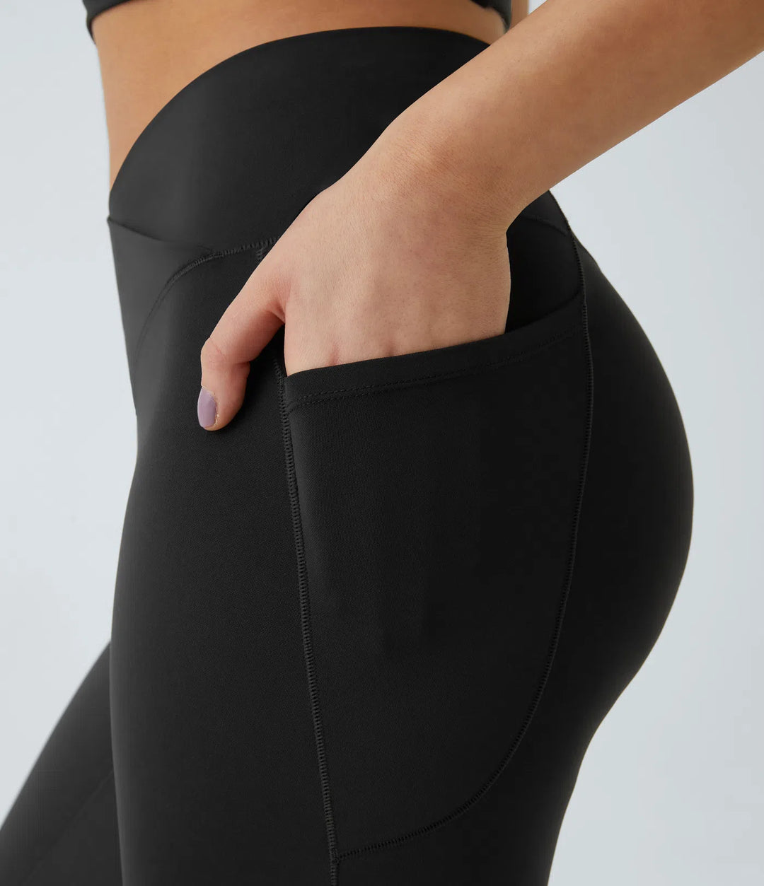 Patitoff 2.0 Pet Hair Resistant High Waisted Crossover Side Pocket Yoga Leggings