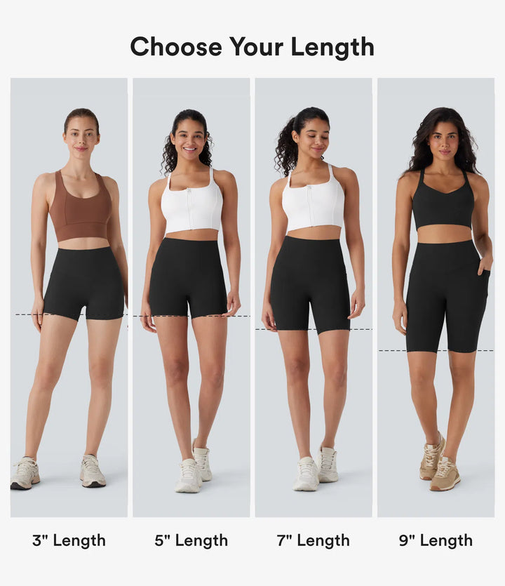 Halara UltraSculpt High Waisted Tummy Control Pocket Shaping Training Biker Shorts 7&