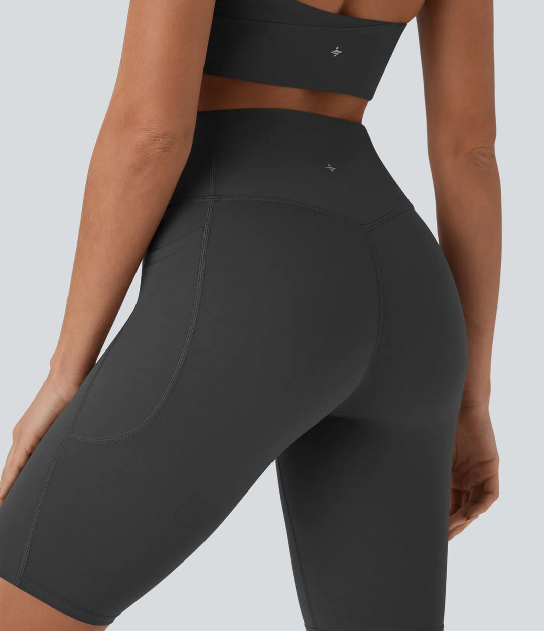 Halara UltraSculpt High Waisted Tummy Control Pocket Shaping Training Biker Shorts 9&