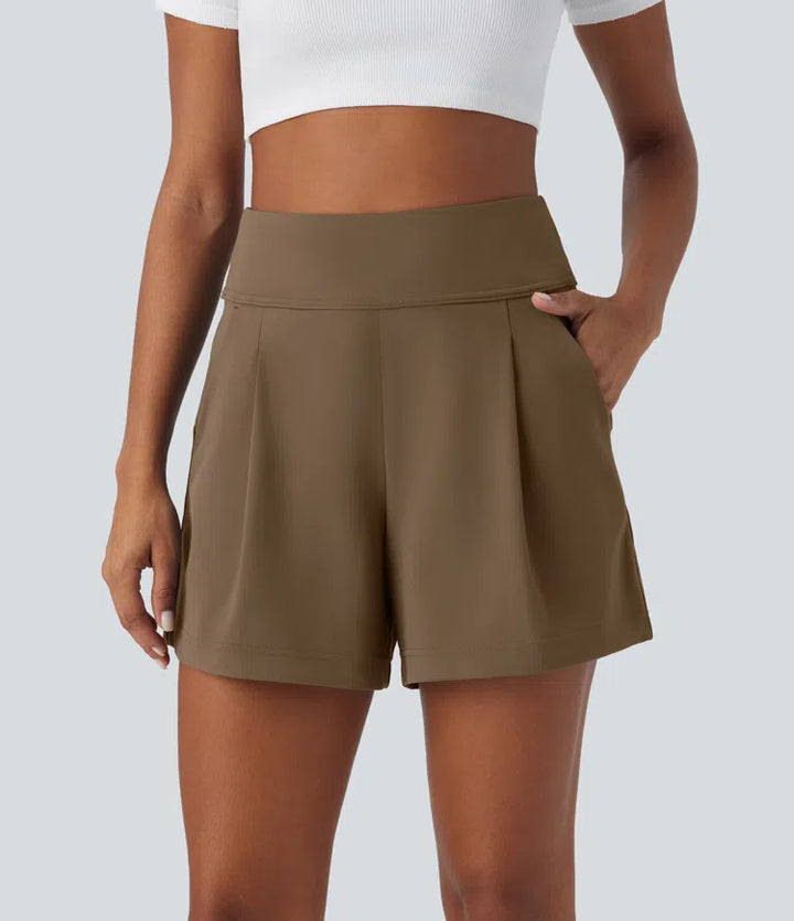 DayStretch High Waisted Work Baggy Shorts 4&