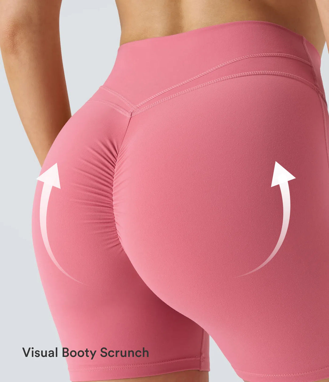SoftlyZero Plush High Waisted Crossover Ruched Yoga Shorts 5&