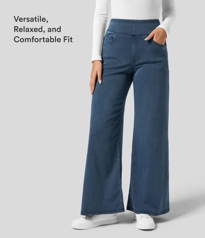 Halara Flex High Waisted Pockets Wide Leg Loose Work Jeans