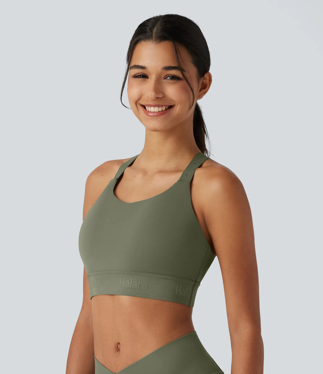 SpeedWave Medium Support U Neck Built-in Bra Quick Dry Running Sports Bra DD-F Cups