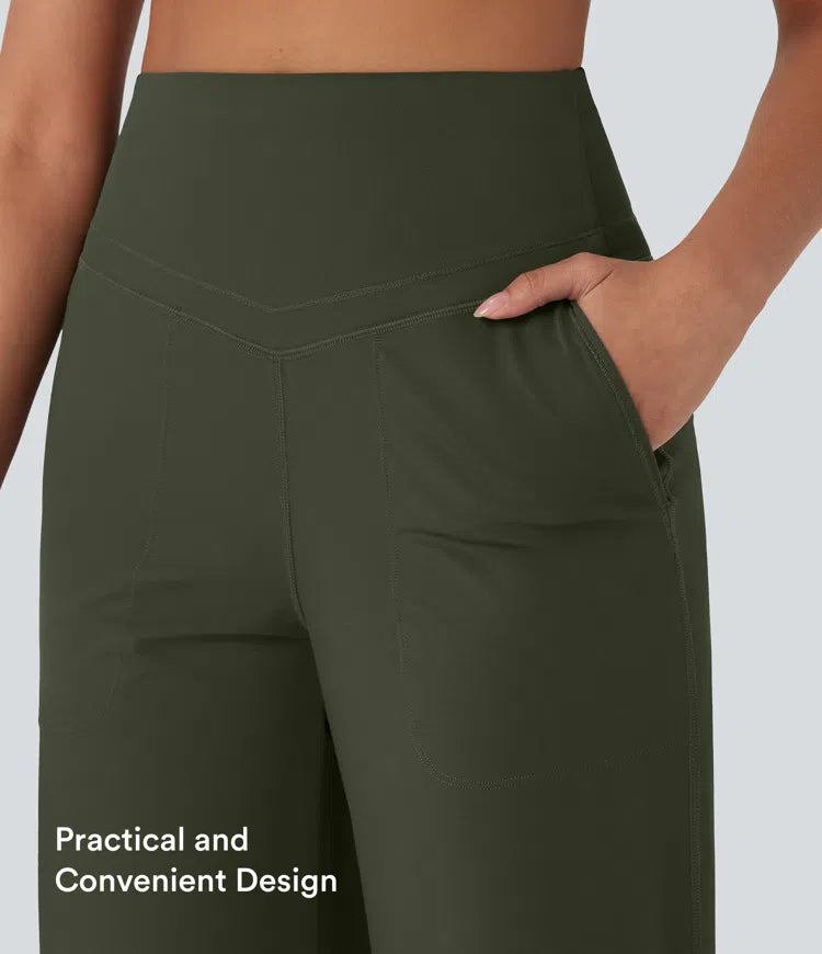 Halara UltraSculpt High Waisted Tummy Control Straight Leg Yoga Pants with Pockets