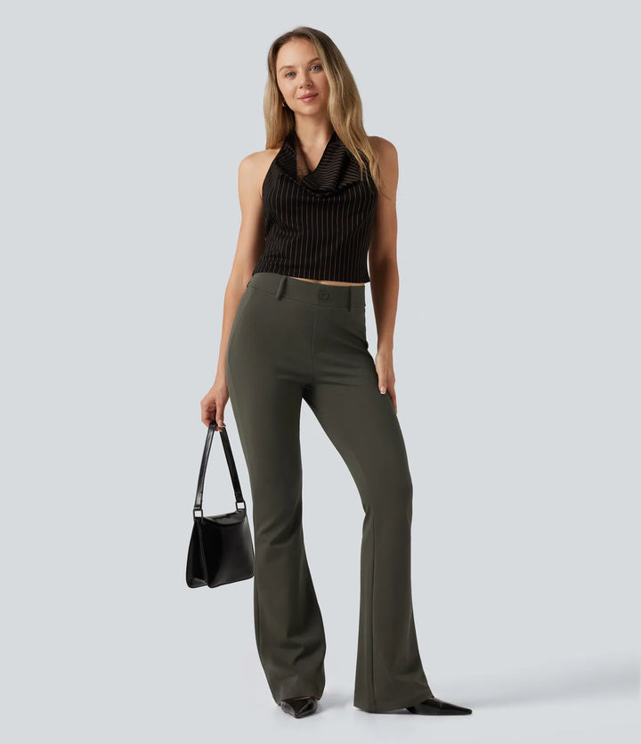 Halara Flex Mid Rise Bootcut Work Pants with Pockets