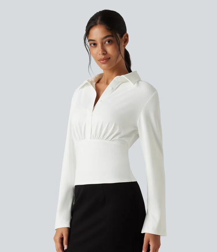 Flounce Long Sleeve Work Shirt