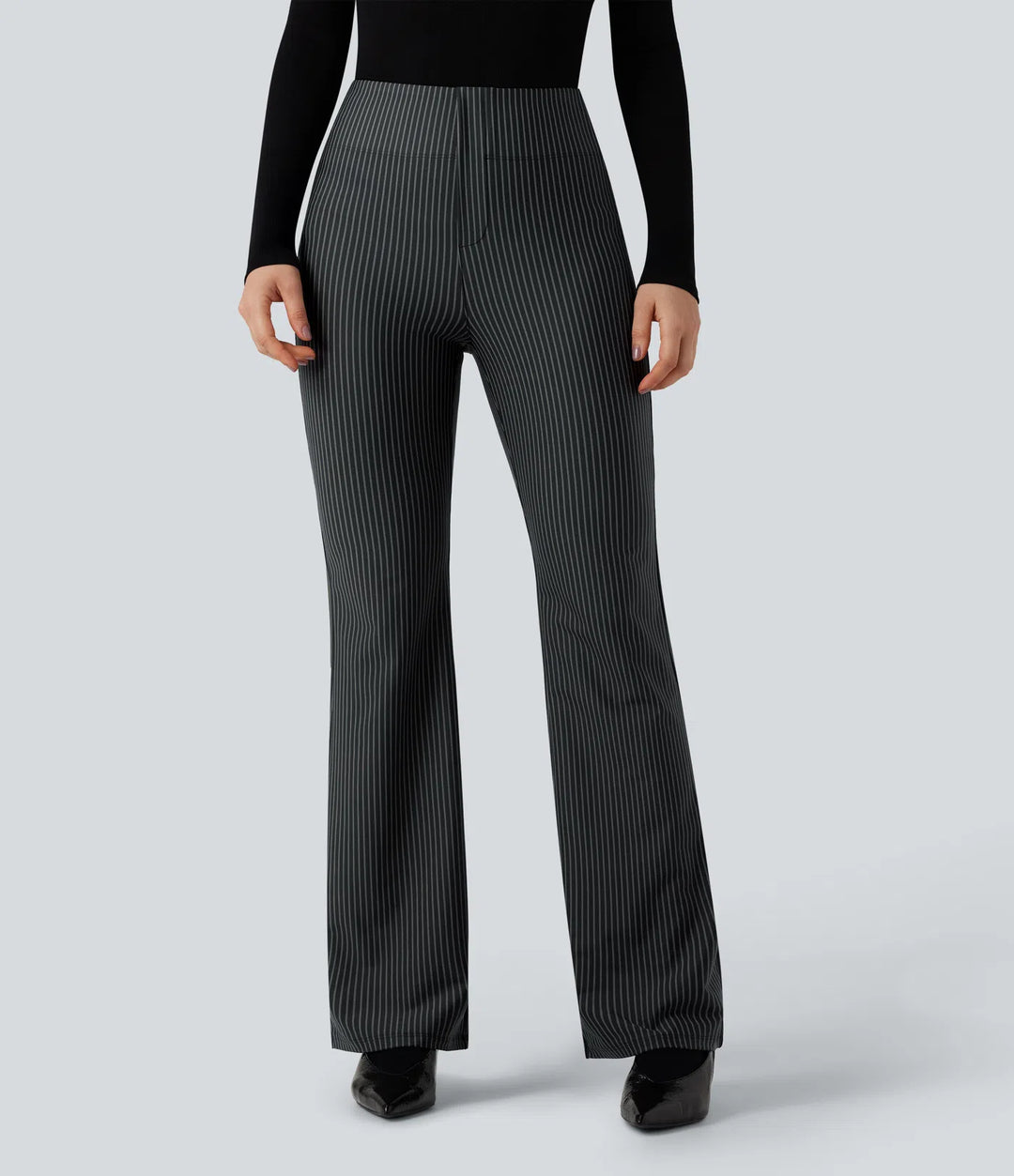 Halara Flex High Waisted Striped Work Flare Pants with Pockets