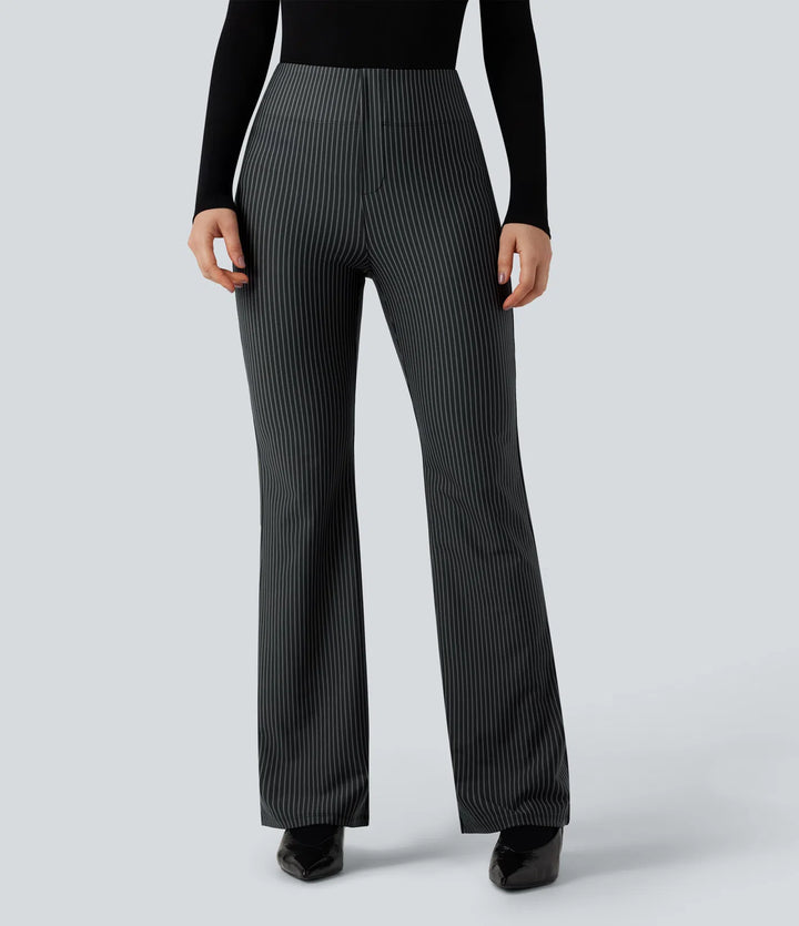 Halara Flex High Waisted Striped Work Flare Pants with Pockets