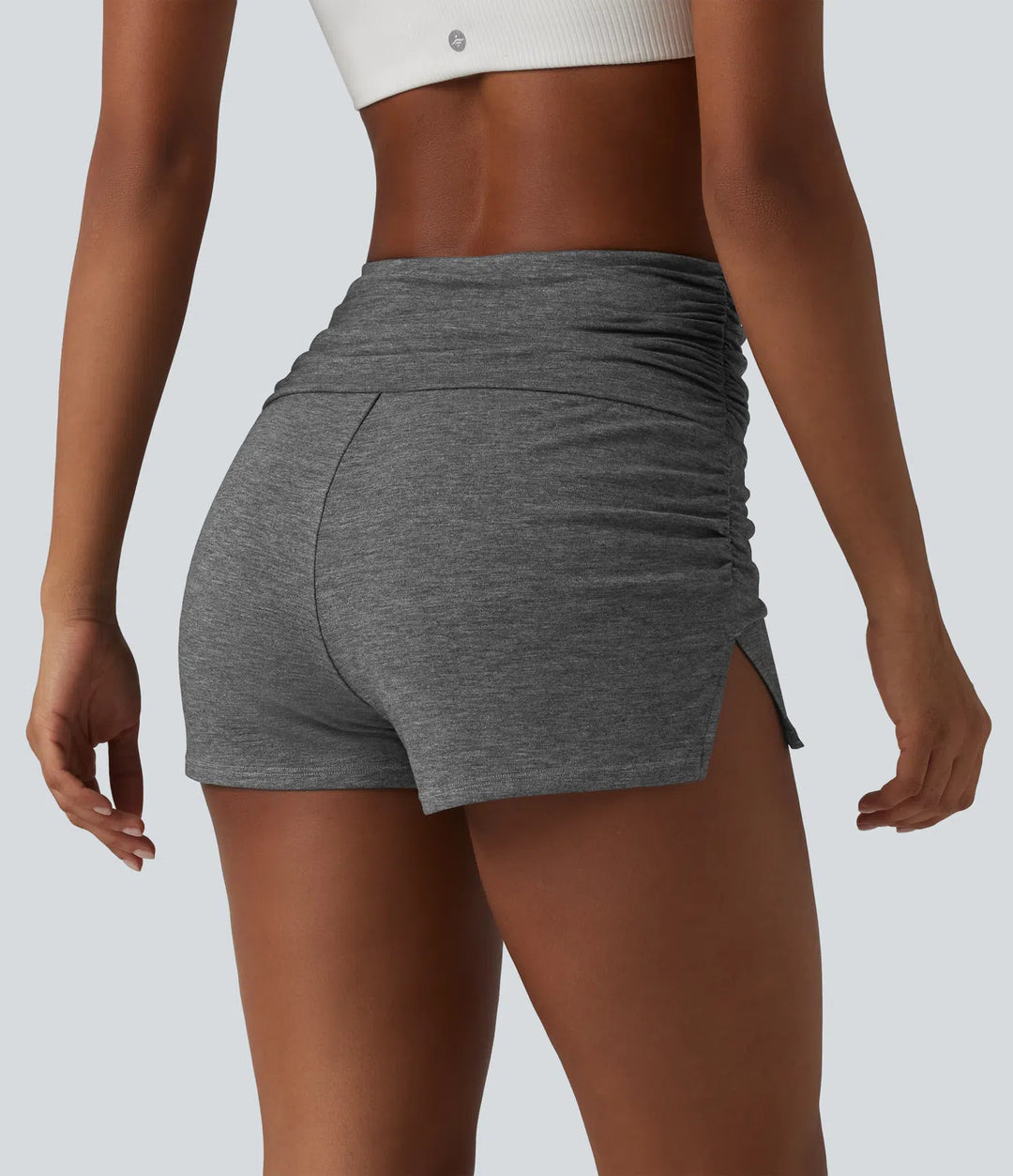High Waisted Ruched Built-in Underwear Casual Shorts 2.5&