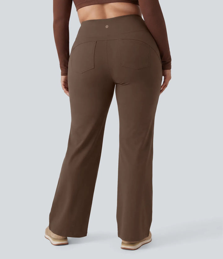 Plus Size DayStretch High Waisted Tummy Control Wide Leg Baggy Yoga Pants with Pockets