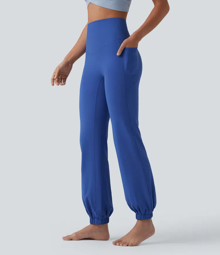 SoftlyZero High Waisted Tummy Control Dance Balloon Joggers with Pockets
