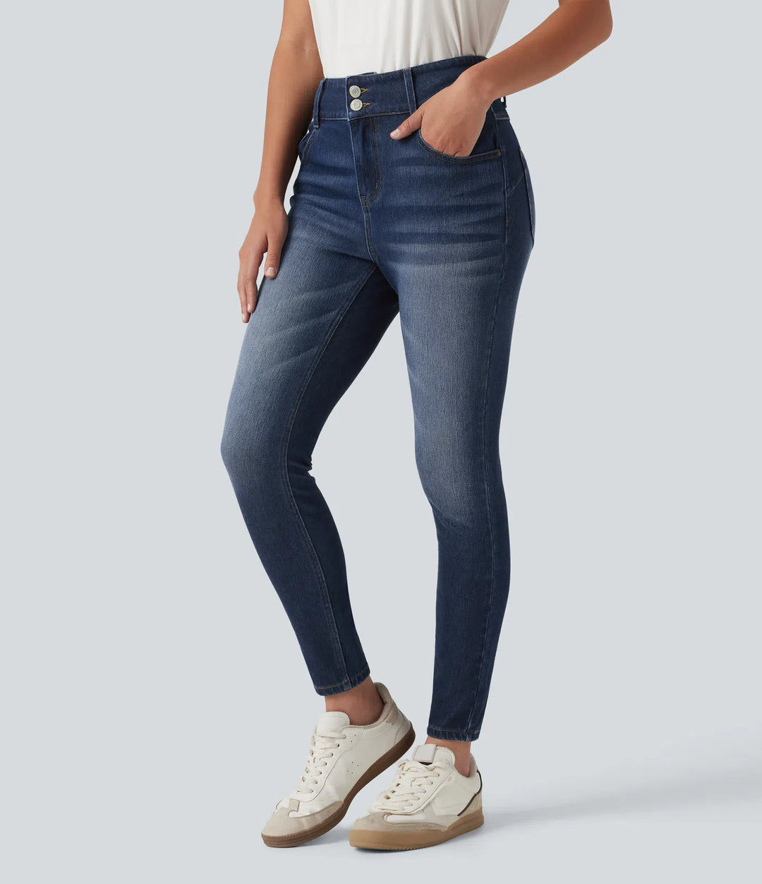 Halara Flex Mid Rise Skinny Casual Jeans with Pockets