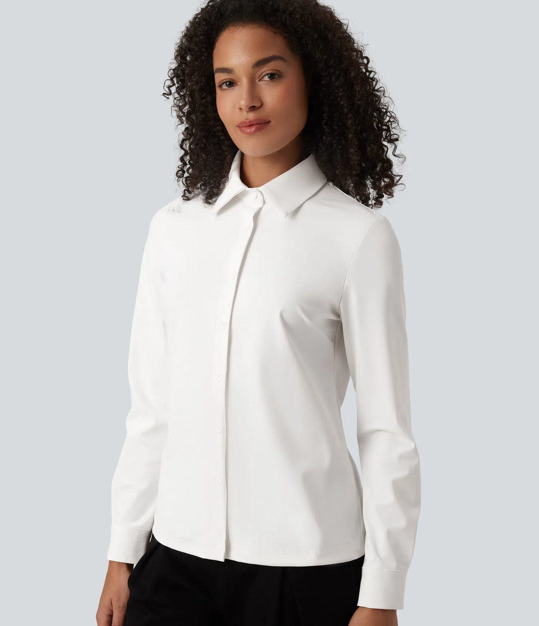 Wrinkle Recovery Collar Long Sleeve Quick Dry Work Shirt