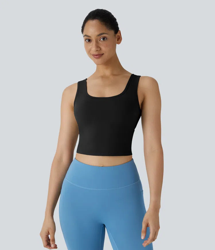 U Neck Crossover Barre Ballet Dance Tank Top A-D Cups
