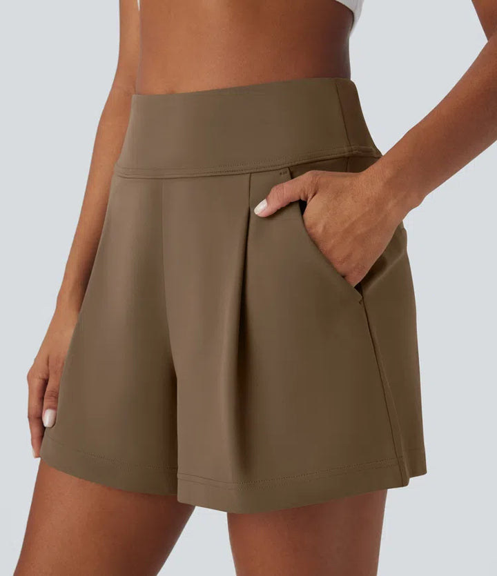 DayStretch High Waisted Work Baggy Shorts 4&