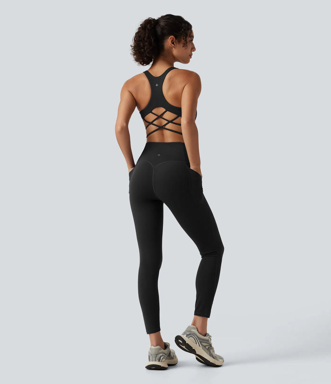 Halara UltraSculpt Built-in Bra Tummy Control Workout Jumpsuit with Pockets-Easy Peezy Edition